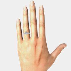 14K White Gold Halo Bridal Ring (1.00 Ctw, I1-I2)