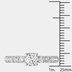 14K White Gold Solitaire Natural Diamond Engagement Ring (1.00 Ctw) US 7