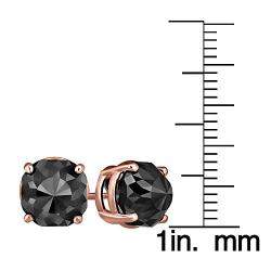 14K Rose Gold Black Stone Stud Earrings (Appox 4.00 cts)