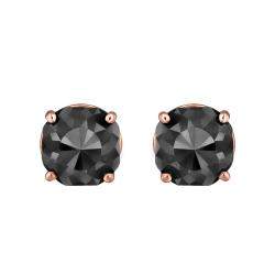 14K Rose Gold Black Stone Stud Earrings (Appox 4.00 cts)