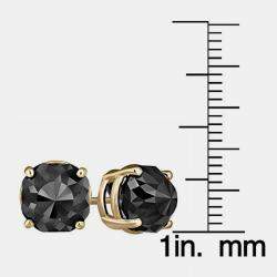 14K Yellow Gold Black Stone Stud Earrings (Appox 5.00 cts)