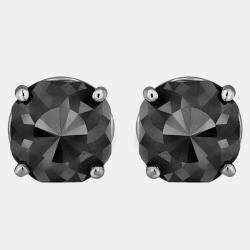 14K White Gold Black Stone Stud Earrings (Appox 6.00 cts)