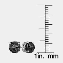 14K White Gold Black Stone Stud Earrings (Appox 6.00 cts)