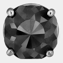 Pre Owned 14K White Gold Black Stone Stud Earrings (Appox 7.00 cts)