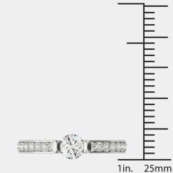Pre Owned 14K White Gold Natural Diamond Engagement Ring EU 49