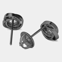 14K White Gold/Black Rhodium Natural Diamond Earrings (1/2 Ctw)