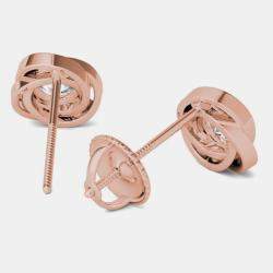14K Rose Gold Solitaire Natural Diamond Stud Earrings (1/2 Ctw)