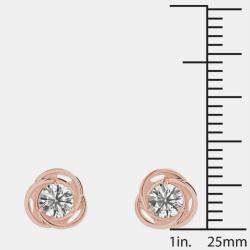 14K Rose Gold Solitaire Natural Diamond Stud Earrings (1/2 Ctw)