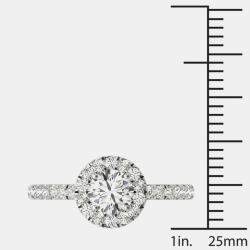 14K White Gold Natural Diamond Halo Engagement Ring (1.00 Ctw)