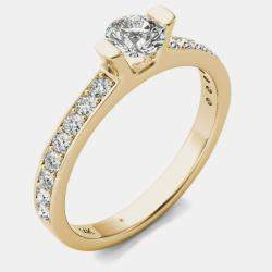 14K Yellow Gold Natural Diamond Engagement Ring (2/3 Ctw) US 7