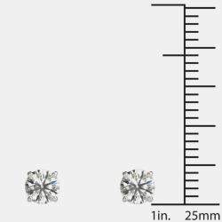 Pre Owned 14K Hypoallergenic White Gold Solitaire Natural Diamond Stud Earrings (1/2 Ctw)