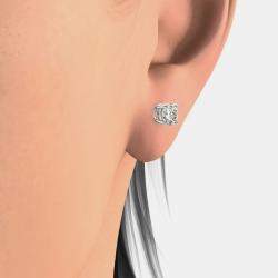 Pre Owned 14K Hypoallergenic White Gold Solitaire Natural Diamond Stud Earrings (1/2 Ctw)