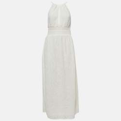M Missoni White Patterned Knit Sleeveless Midi Dress M