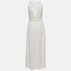 M Missoni White Patterned Knit Sleeveless Midi Dress M