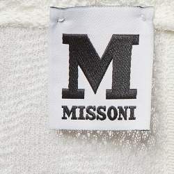 M Missoni White Patterned Knit Sleeveless Midi Dress M