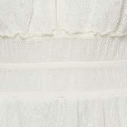 M Missoni White Patterned Knit Sleeveless Midi Dress M