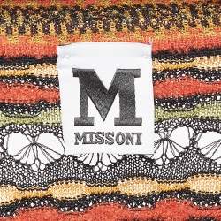 M Missoni Multicolor Patterned Knit Long Sleeve Midi Dress L