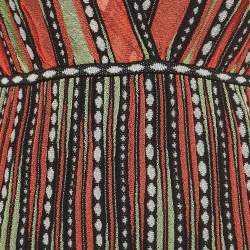 M Missoni Multicolor Alga and Bubble Pattern Knit Sleeveless Midi Dress S