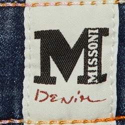 Pre Owned M Missoni Denim Blue Cotton Skinny Fit Jeans L/Waist 33"