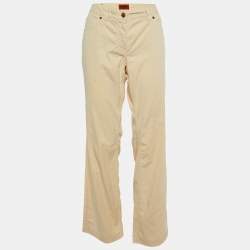 M Missoni Denim Light Beige Cotton Straight Fit Trousers L/Waist 35"