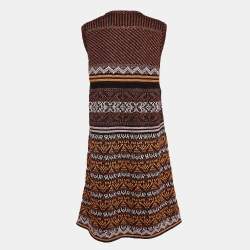 Pre Owned M Missoni Multicolor Patterned Lurex Knit Midi Dress L