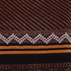 Pre Owned M Missoni Multicolor Patterned Lurex Knit Midi Dress L