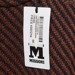 Pre Owned M Missoni Multicolor Patterned Lurex Knit Midi Dress L