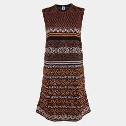 M Missoni Multicolor Patterned Lurex Knit Midi Dress L