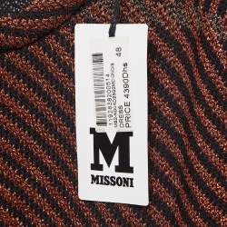 M Missoni Multicolor Patterned Lurex Knit Midi Dress L