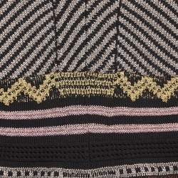 Pre Owned M Missoni Multicolor Patterned Lurex Knit Sleeveless Midi Dress L