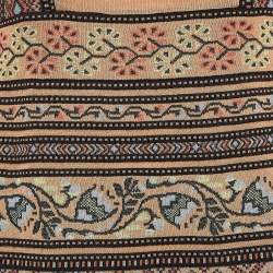 Pre Owned M Missoni Brown Floral Pattern Wool Blend Knit Midi Dress M