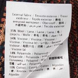 Pre Owned فستان ميدي إم ميزوني نمط تريكو متعدد الألوان بأكمام طويلة مقاس كبير - لارج