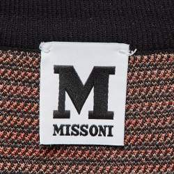 Pre Owned فستان ميدي إم ميزوني نمط تريكو متعدد الألوان بأكمام طويلة مقاس كبير - لارج