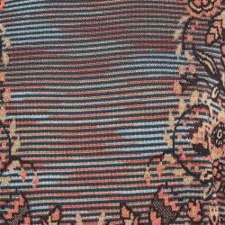 Pre Owned فستان ميدي إم ميزوني نمط تريكو متعدد الألوان بأكمام طويلة مقاس كبير - لارج