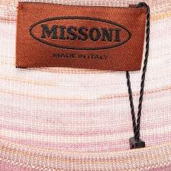 Pre Owned M Missoni Pink/Multicolor Jersey Tank Top M