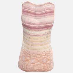 Pre Owned M Missoni Pink/Multicolor Jersey Tank Top M