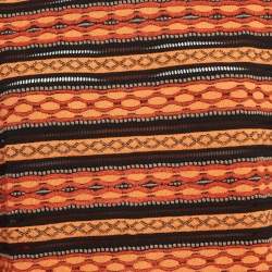 Pre Owned M Missoni Orange/Black Patterned Knit Long Sleeve Top L