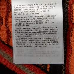 Pre Owned M Missoni Orange/Black Patterned Knit Long Sleeve Top L