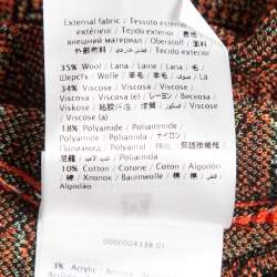 Pre Owned M Missoni Orange Floral Jacquard Knit Top M