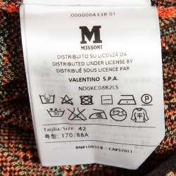 Pre Owned M Missoni Orange Floral Jacquard Knit Top M