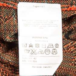Pre Owned M Missoni Orange Floral Jacquard Knit Top M