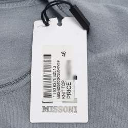Pre Owned M Missoni Grey Stretch Knit Long Sleeve Sweatshirt L
