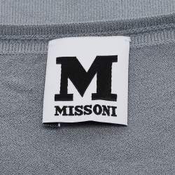 Pre Owned M Missoni Grey Stretch Knit Long Sleeve Sweatshirt L