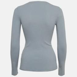 Pre Owned M Missoni Grey Stretch Knit Long Sleeve Sweatshirt L