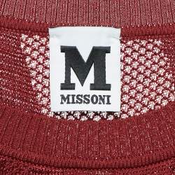 Pre Owned M Missoni Dark Red Patterned Knit Jumper M