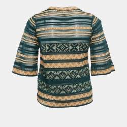 Pre Owned M Missoni Green Patterned Knit Top M