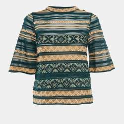 M Missoni Green Patterned Knit Top S