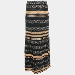M Missoni Black Patterned Knit Maxi Skirt M