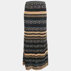 M Missoni Black Patterned Knit Maxi Skirt M