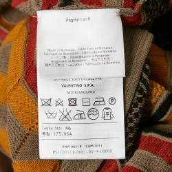 Pre Owned M Missoni Multicolor Patterned Knit Ruffled Midi Dress L